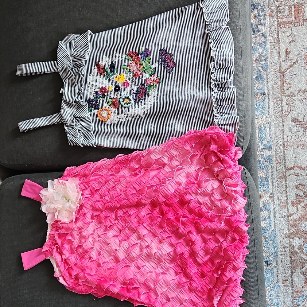 Kids Two Ruffle Summer Dresses Size 6X